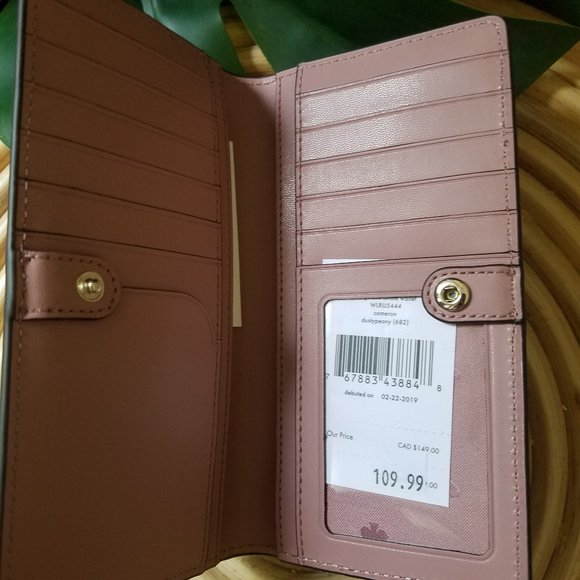 Dusty Peony Large Cameron Bifold Wallet Kate Spade - Picture 3 of 7